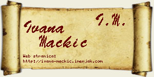 Ivana Mačkić vizit kartica